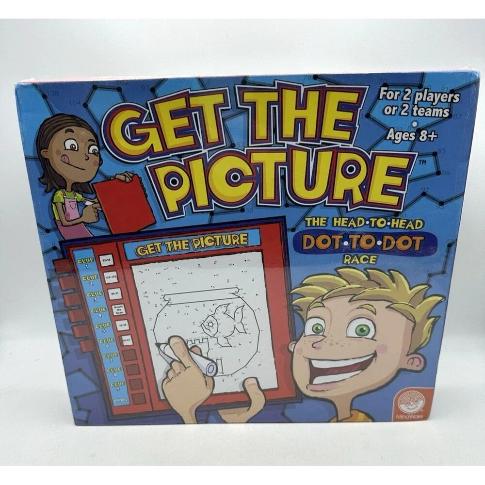 Get the Picture Dot to Dot Race Puzzle Game For 2 Players or 2 Teams Ages 8+ NEW